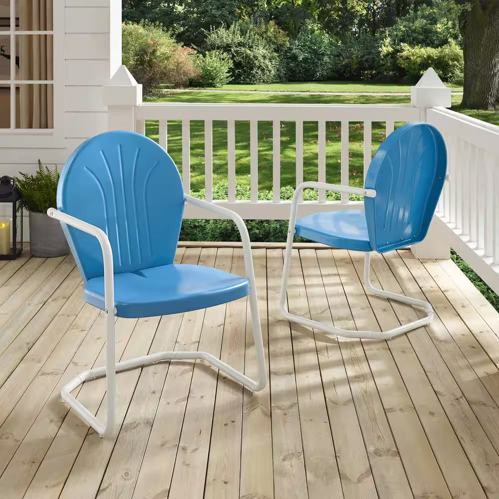 Griffith Blue Metal Outdoor Lounge Chair