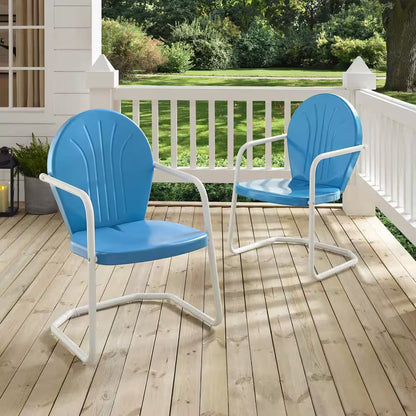 Griffith Blue Metal Outdoor Lounge Chair