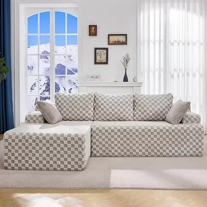 Cloud Modular Sectional Sofa Couch L-Shape Memory Foam Oversize Chaise Living Room Furniture Set Customized