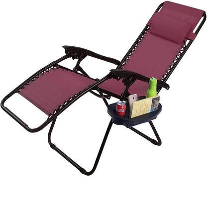 Versatile Black Flexible Aluminum Outdoor Lounge Chair in Wine (Set of 1)