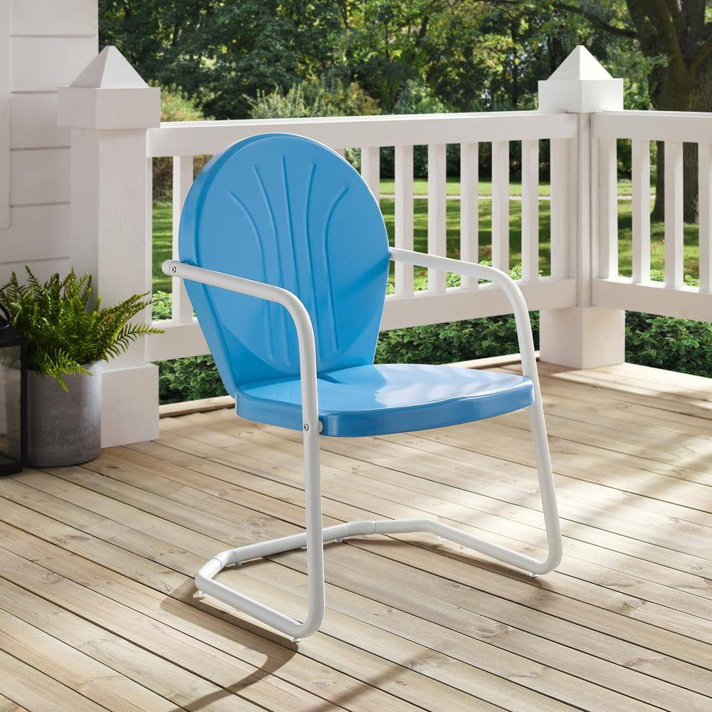 Griffith Blue Metal Outdoor Lounge Chair
