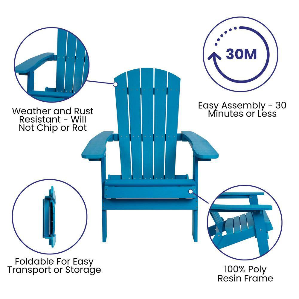 Blue Resin Outdoor Lounge Chair