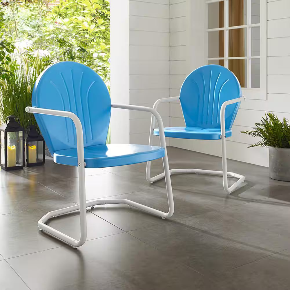 Griffith Blue Metal Outdoor Lounge Chair