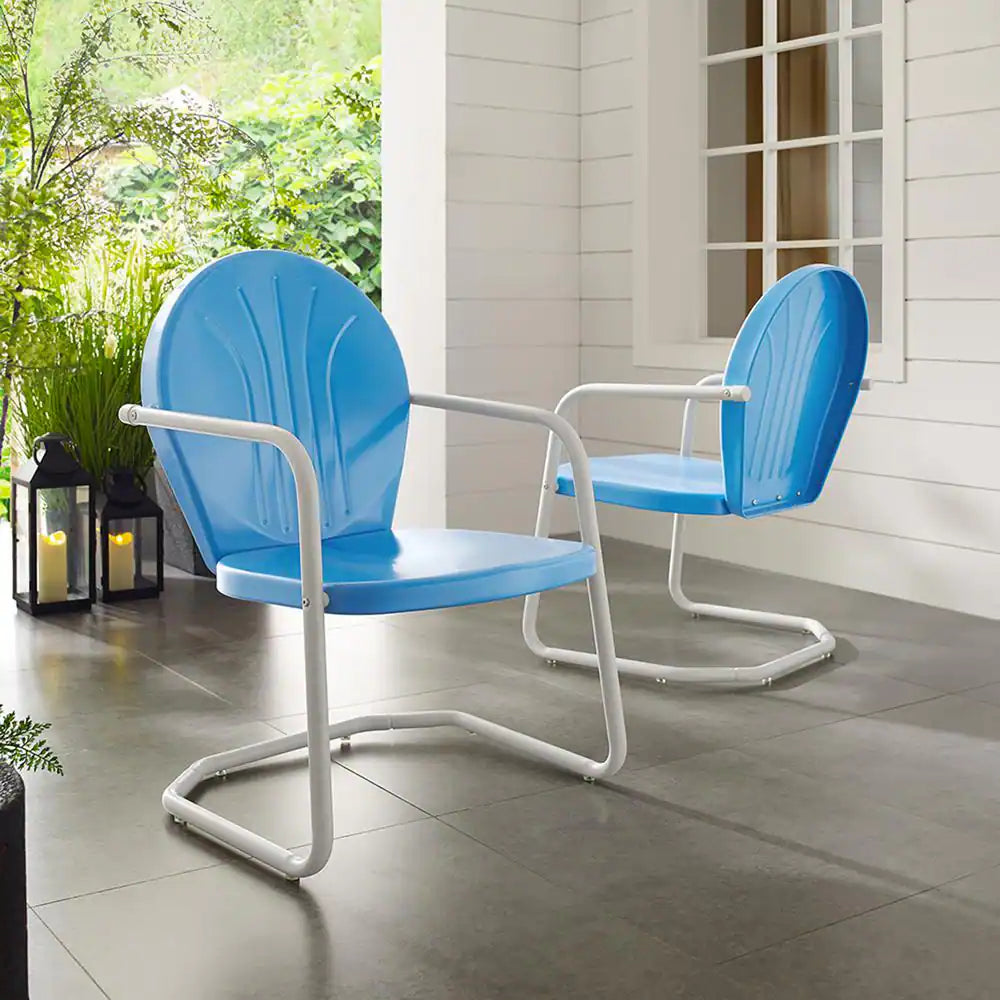 Griffith Blue Metal Outdoor Lounge Chair
