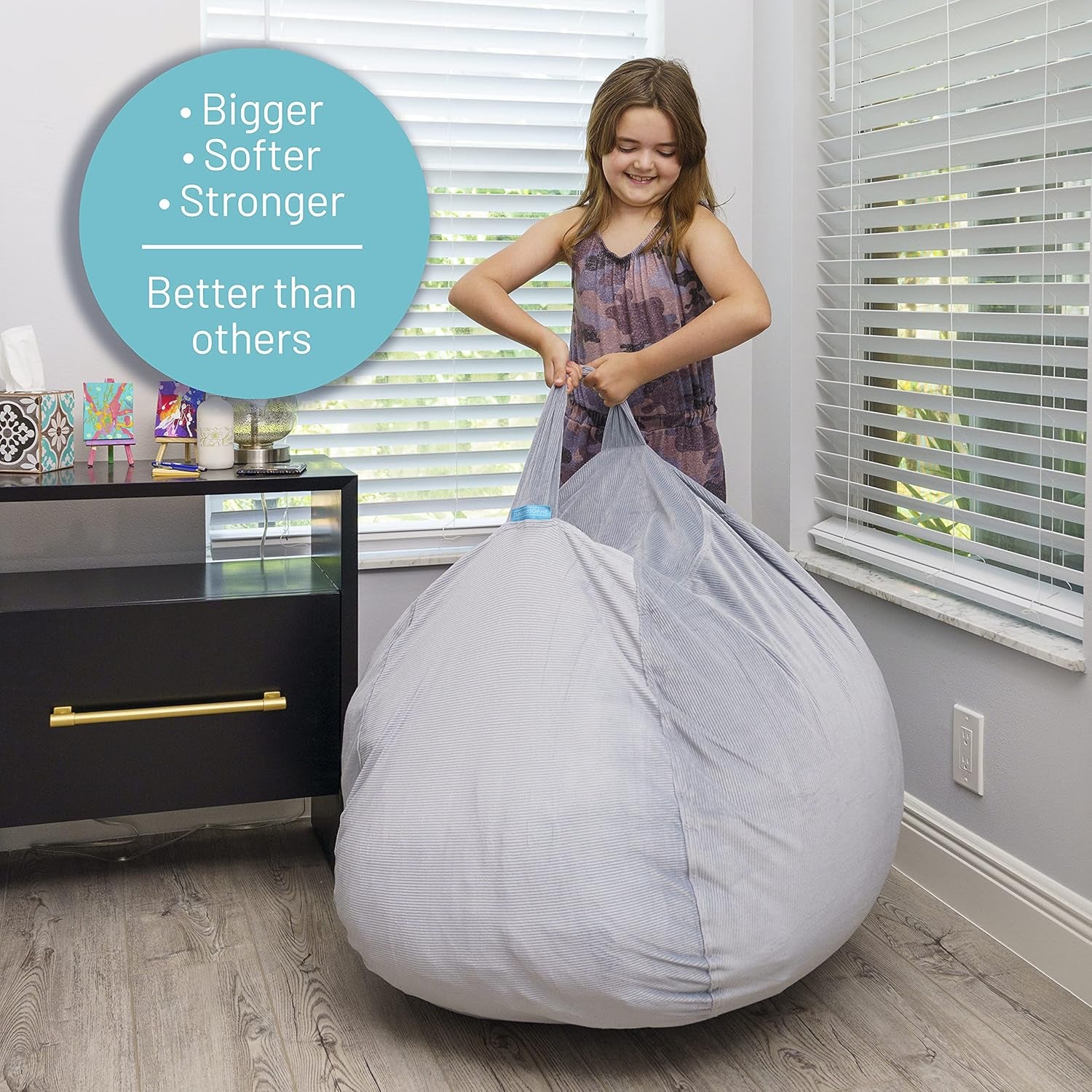 Stuffed Animal Storage Bean Bag Chair - Kids & Teens