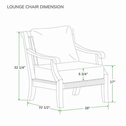 Mosko Premium Indonesia Teak Wood Outdoor Lounge Chair with Beige Cushion