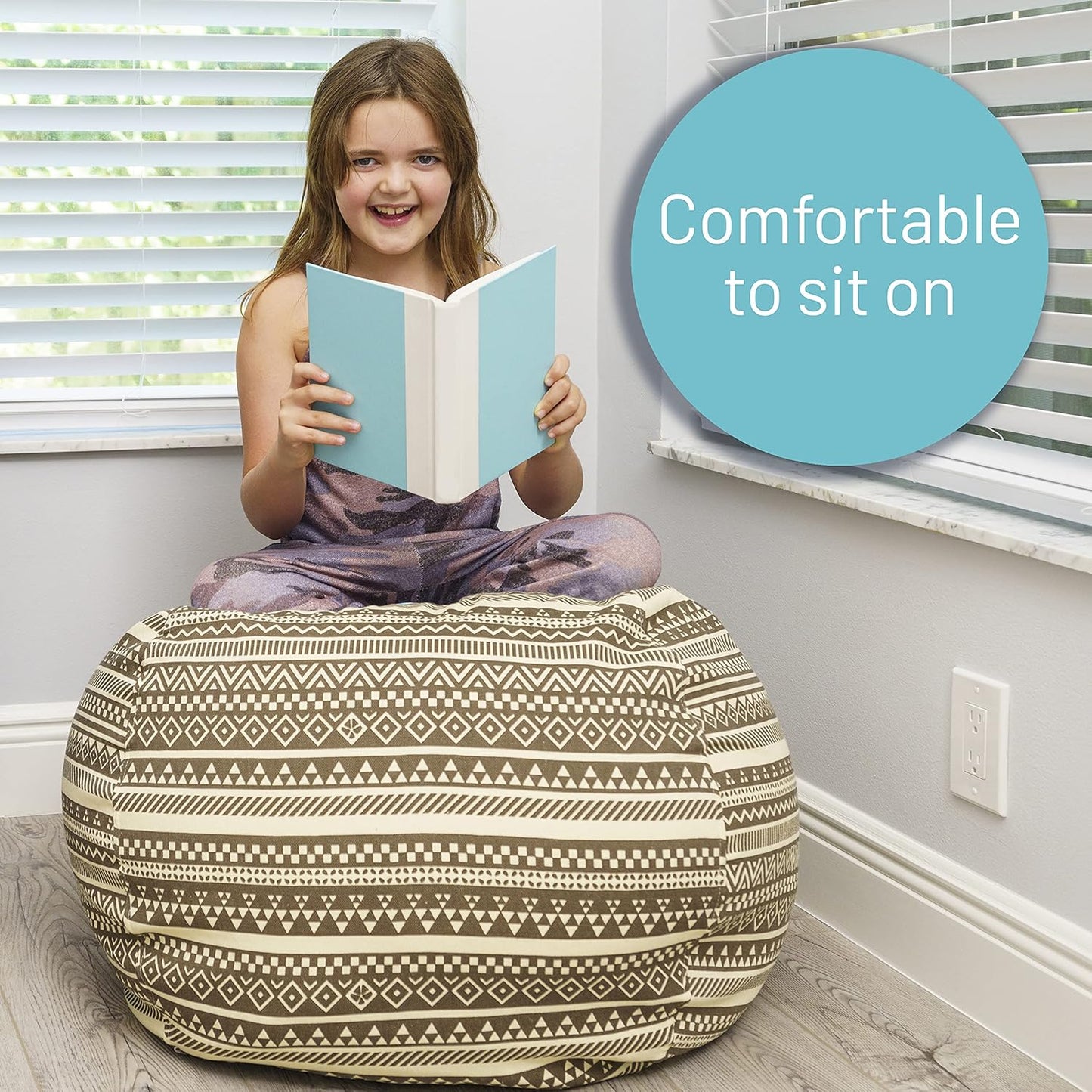 Stuffed Animal Storage Bean Bag Chair - Kids & Teens