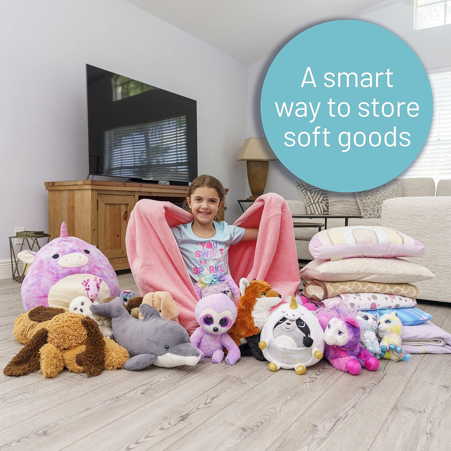 Stuffed Animal Storage Bean Bag Chair - Kids & Teens