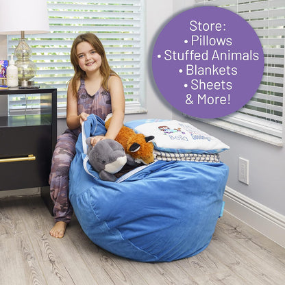 Stuffed Animal Storage Bean Bag Chair - Kids & Teens