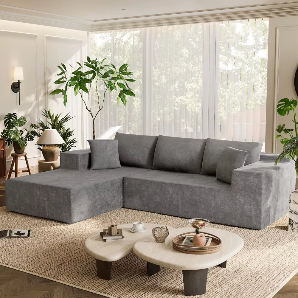 108 Modular Sectional Sofa, Boneless Couch with L-Shape Chaise, Cloud Couch with Deep Seat Upholstered, No Assembly