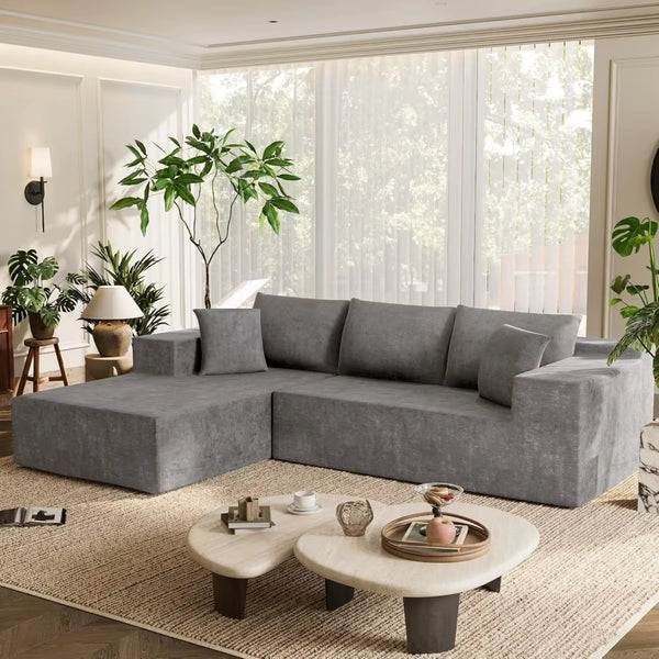 108 Modular Sectional Sofa, Boneless Couch with L-Shape Chaise, Cloud Couch with Deep Seat Upholstered, No Assembly
