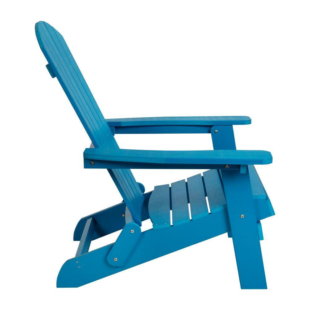 Blue Resin Outdoor Lounge Chair