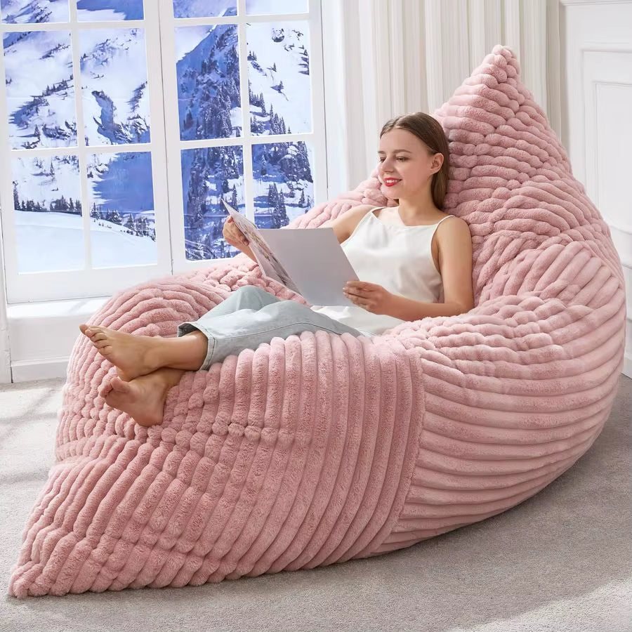 3 in 1 Bean Bag Chair Giant Bean Bag Chairs Convertible Bean Bag Floor Cushion with Machine Washable Cover, Beanbag Chairs For