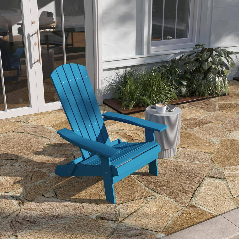 Blue Resin Outdoor Lounge Chair