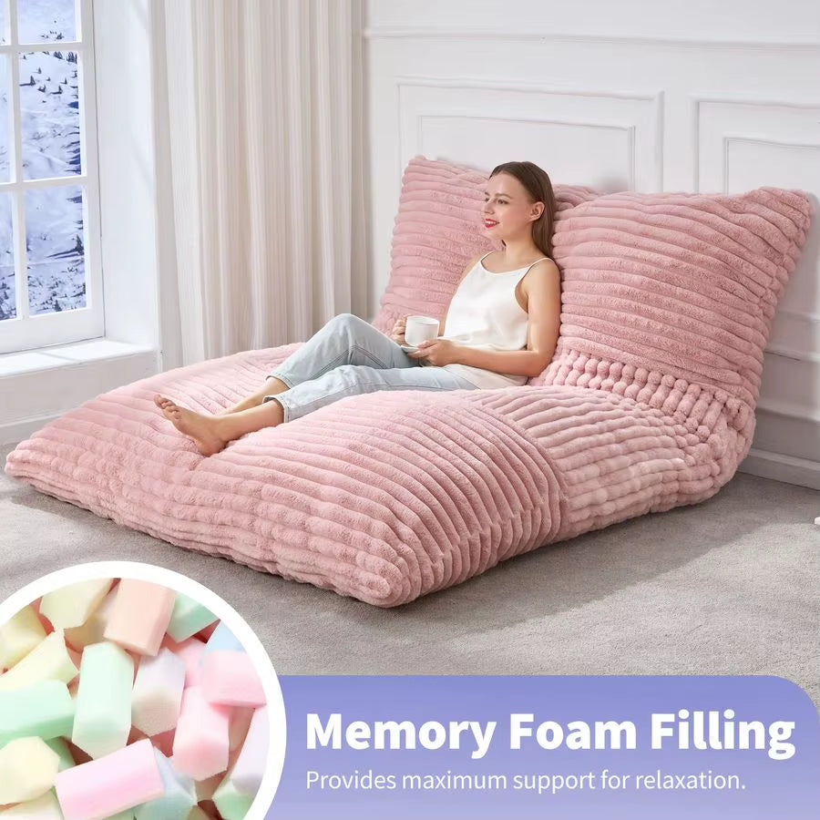 3 in 1 Bean Bag Chair Giant Bean Bag Chairs Convertible Bean Bag Floor Cushion with Machine Washable Cover, Beanbag Chairs For