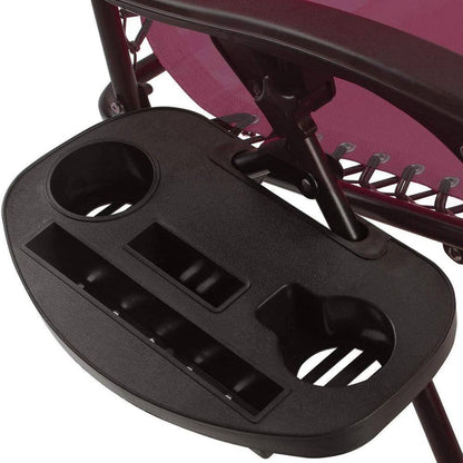 Versatile Black Flexible Aluminum Outdoor Lounge Chair in Wine (Set of 1)