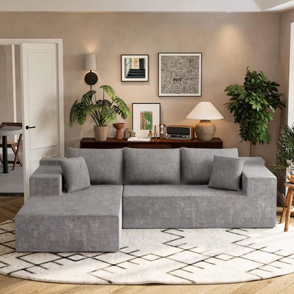 108 Modular Sectional Sofa, Boneless Couch with L-Shape Chaise, Cloud Couch with Deep Seat Upholstered, No Assembly