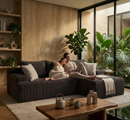 FORMEXA 96" Boneless Cloud Modular Sectional Sofa – L-Shape Memory Foam Oversize Chaise